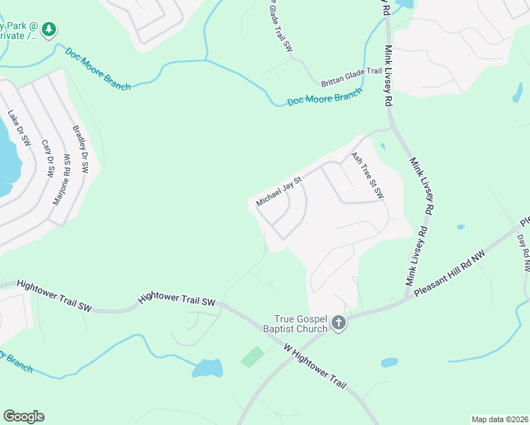 map of restaurants, bars, coffee shops, grocery stores, and more near 4695 Michael Jay Street in Snellville