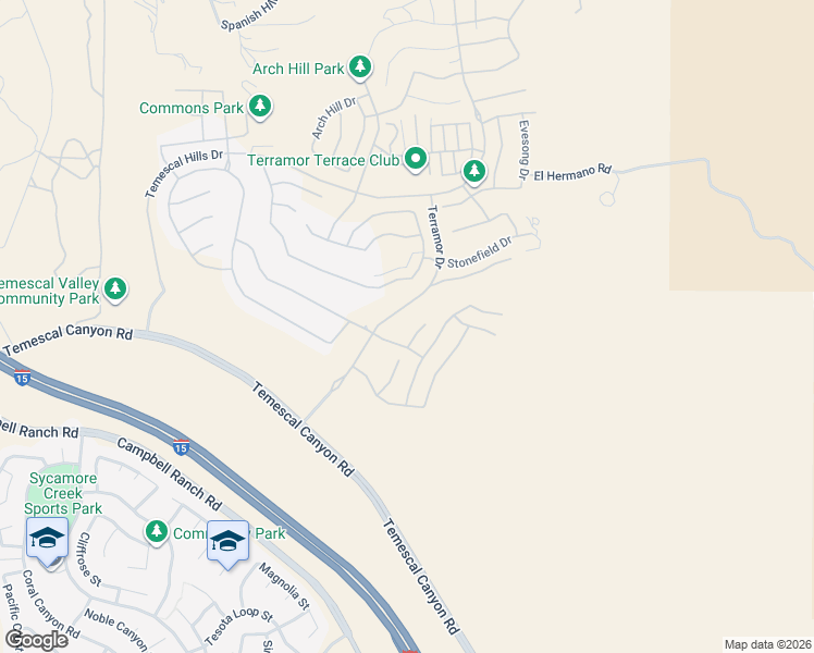 map of restaurants, bars, coffee shops, grocery stores, and more near 24719 Branch Court in Temescal Valley