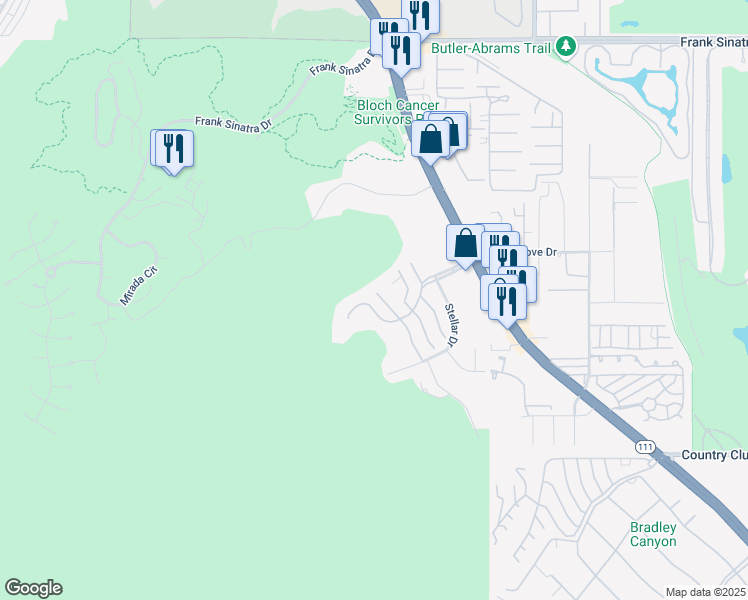 map of restaurants, bars, coffee shops, grocery stores, and more near 31 Mirage Cove Drive in Rancho Mirage
