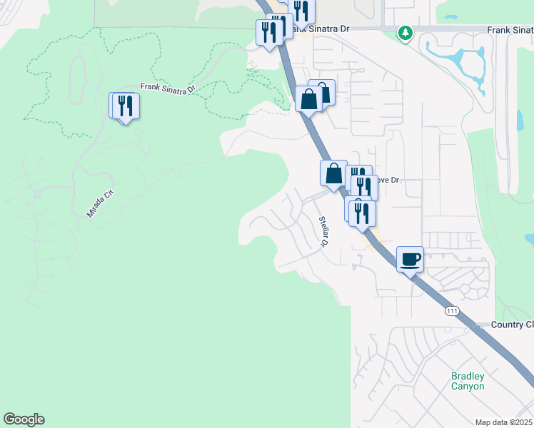 map of restaurants, bars, coffee shops, grocery stores, and more near 31 Mirage Cove Drive in Rancho Mirage
