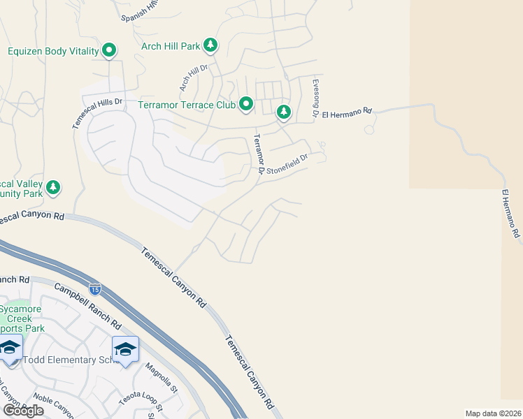 map of restaurants, bars, coffee shops, grocery stores, and more near 24679 Acadia Drive in Corona