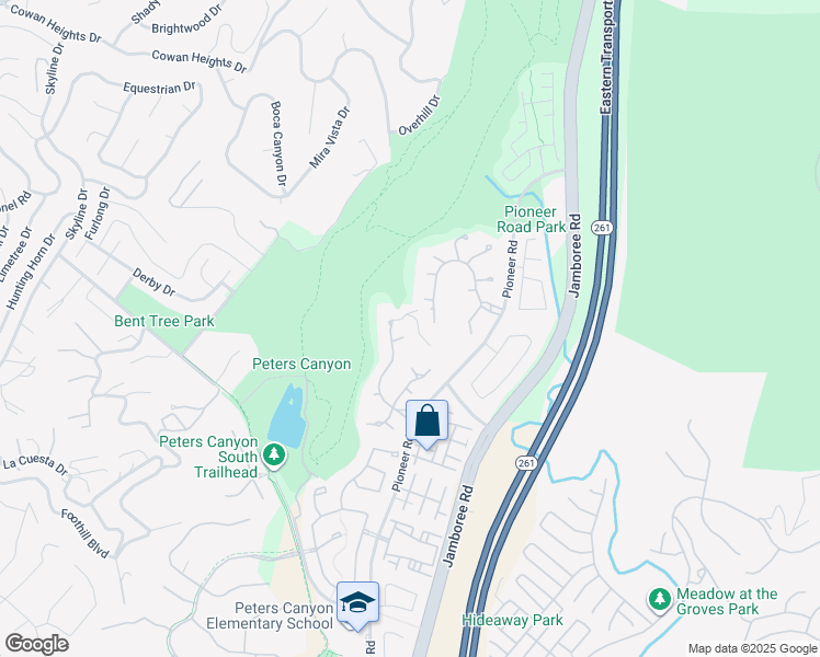 map of restaurants, bars, coffee shops, grocery stores, and more near 10707 Plumas Way in Tustin