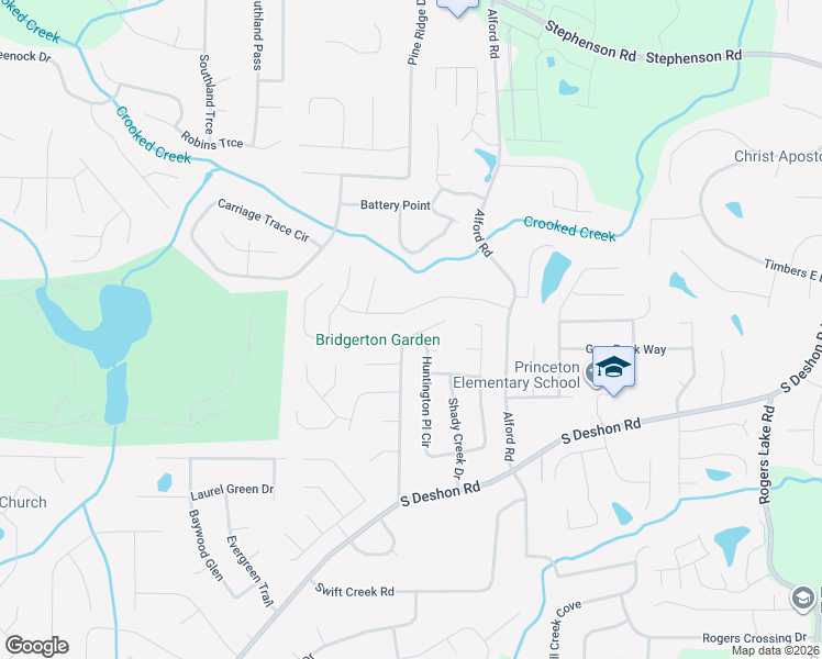 map of restaurants, bars, coffee shops, grocery stores, and more near 1045 Crooked Creek Road in Lithonia