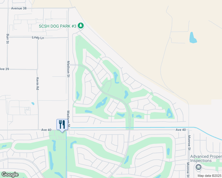 map of restaurants, bars, coffee shops, grocery stores, and more near 81360 Corte Compras in Indio