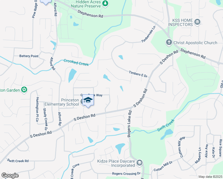 map of restaurants, bars, coffee shops, grocery stores, and more near 1074 Deshon Trail in Lithonia