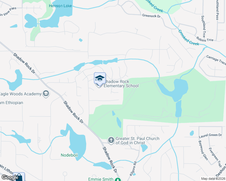map of restaurants, bars, coffee shops, grocery stores, and more near 6120 Course Side Way in Lithonia
