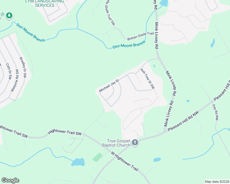 map of restaurants, bars, coffee shops, grocery stores, and more near 4937 Bottle Brush Southwest in Snellville