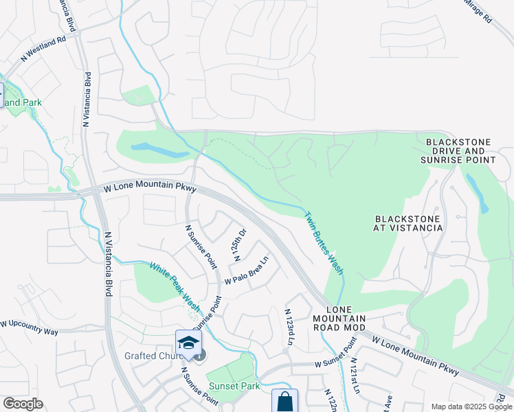 map of restaurants, bars, coffee shops, grocery stores, and more near 12474 West Tyler Trail in Peoria