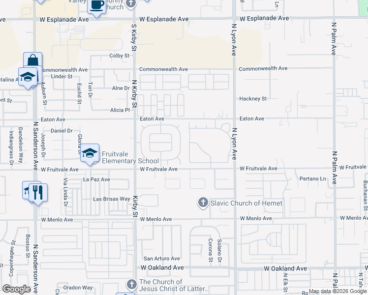 map of restaurants, bars, coffee shops, grocery stores, and more near 2120 El Rancho Circle in Hemet