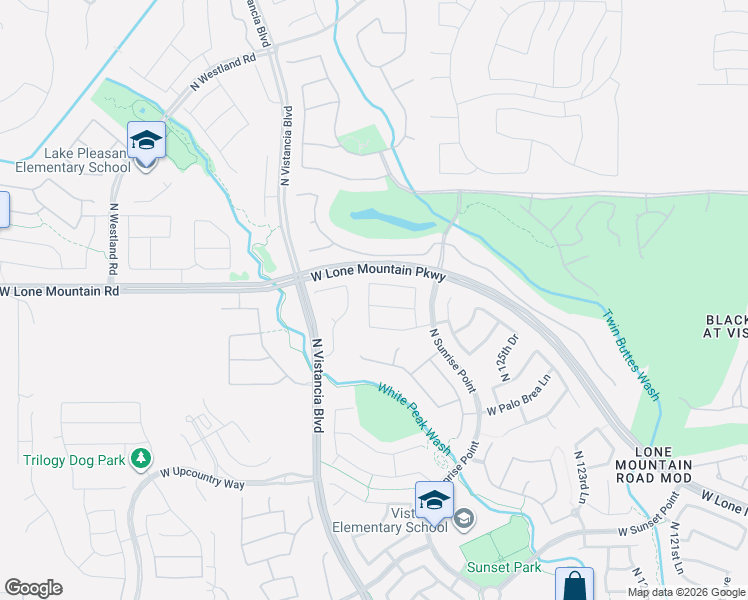 map of restaurants, bars, coffee shops, grocery stores, and more near 30953 North 128th Drive in Peoria