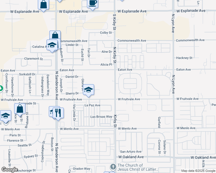 map of restaurants, bars, coffee shops, grocery stores, and more near 995 Kirby Street in Hemet