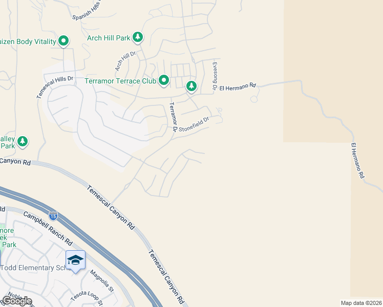 map of restaurants, bars, coffee shops, grocery stores, and more near 24548 Acadia Drive in Corona