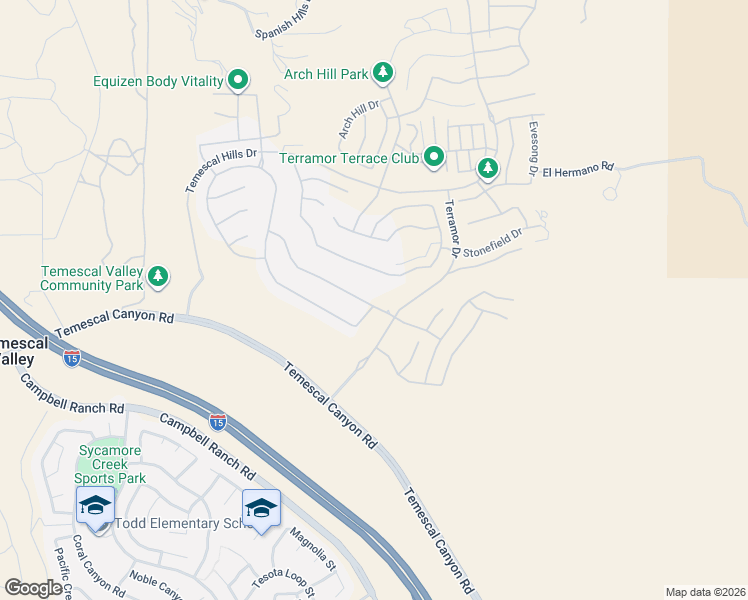 map of restaurants, bars, coffee shops, grocery stores, and more near 11592 Alton Drive in Corona