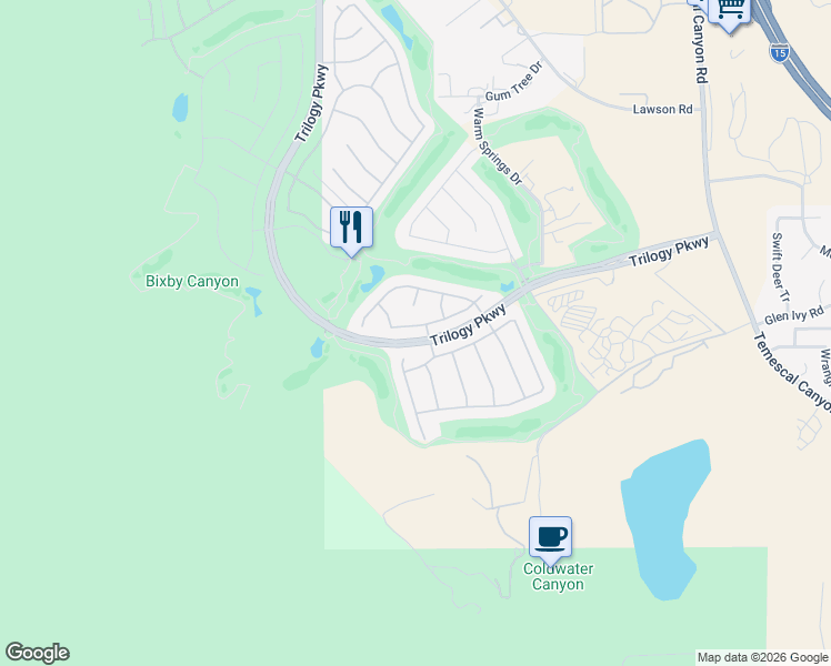 map of restaurants, bars, coffee shops, grocery stores, and more near 9181 Pioneer Lane in Corona