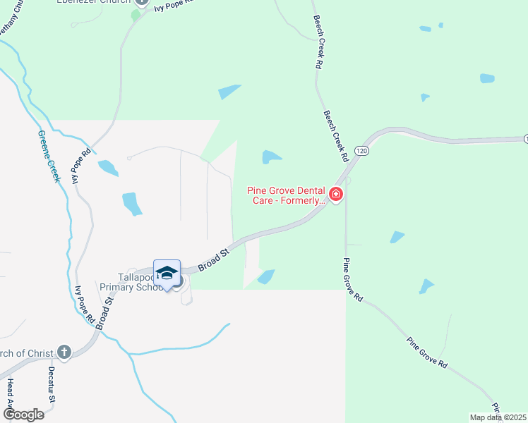 map of restaurants, bars, coffee shops, grocery stores, and more near 724 Georgia 120 in Tallapoosa