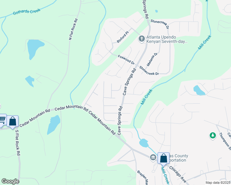 map of restaurants, bars, coffee shops, grocery stores, and more near 8006 Bradshaw Court in Douglasville