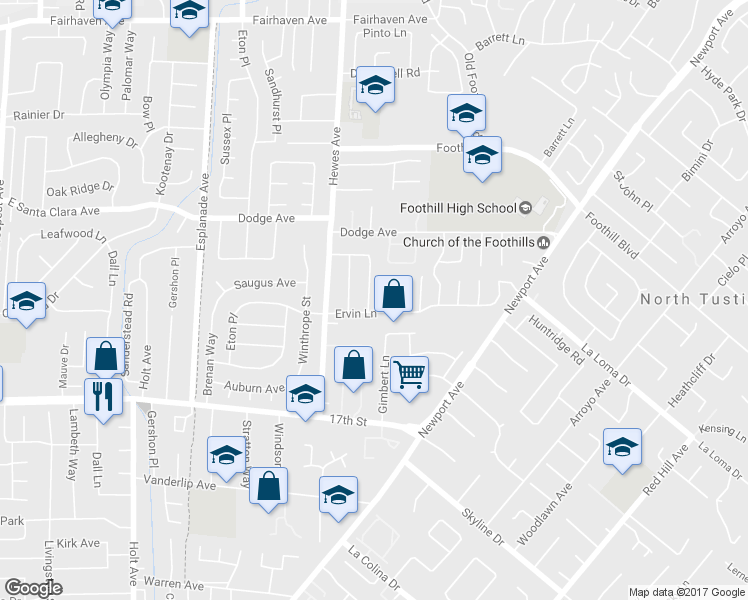 map of restaurants, bars, coffee shops, grocery stores, and more near 13732 Saigon Lane in Santa Ana