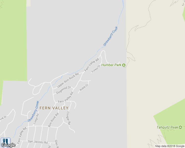 map of restaurants, bars, coffee shops, grocery stores, and more near 24700 Forest Drive in Idyllwild-Pine Cove