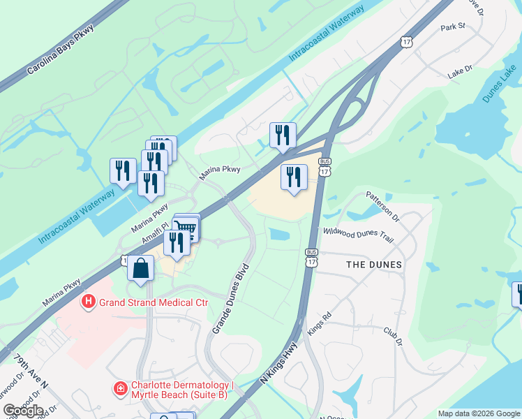 map of restaurants, bars, coffee shops, grocery stores, and more near 964 Corrado Street in Myrtle Beach