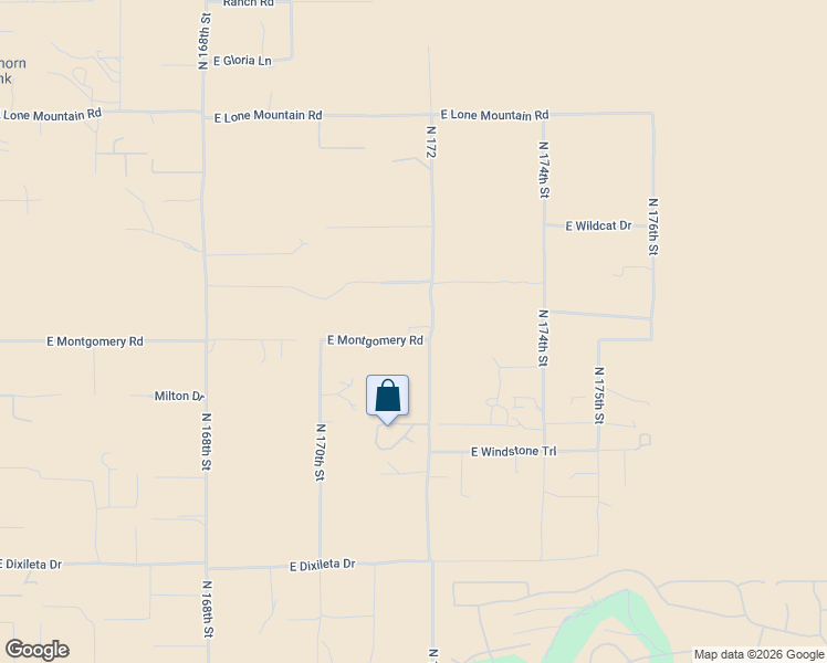 map of restaurants, bars, coffee shops, grocery stores, and more near 17128 East Montgomery Road in Rio Verde