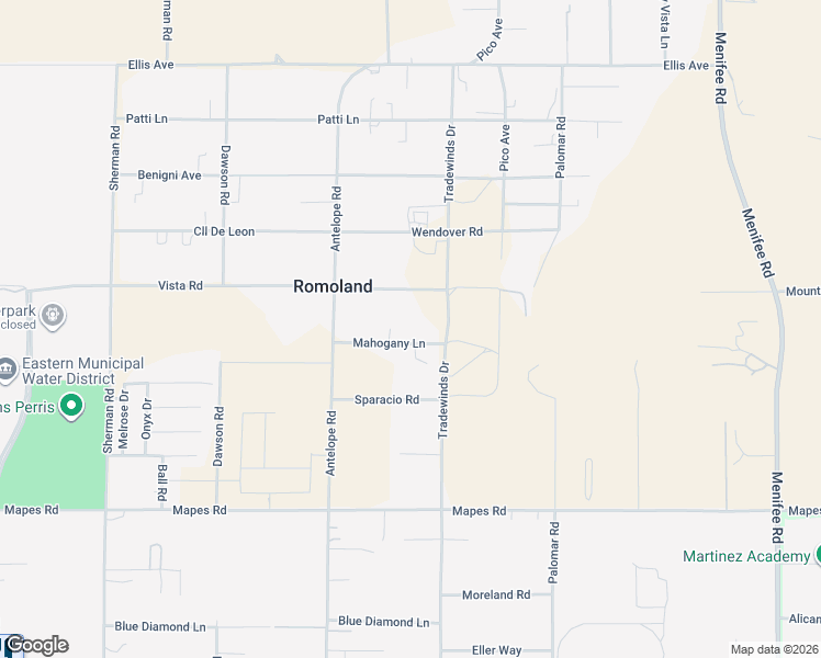 map of restaurants, bars, coffee shops, grocery stores, and more near 28172 Mahogany Lane in Riverside County