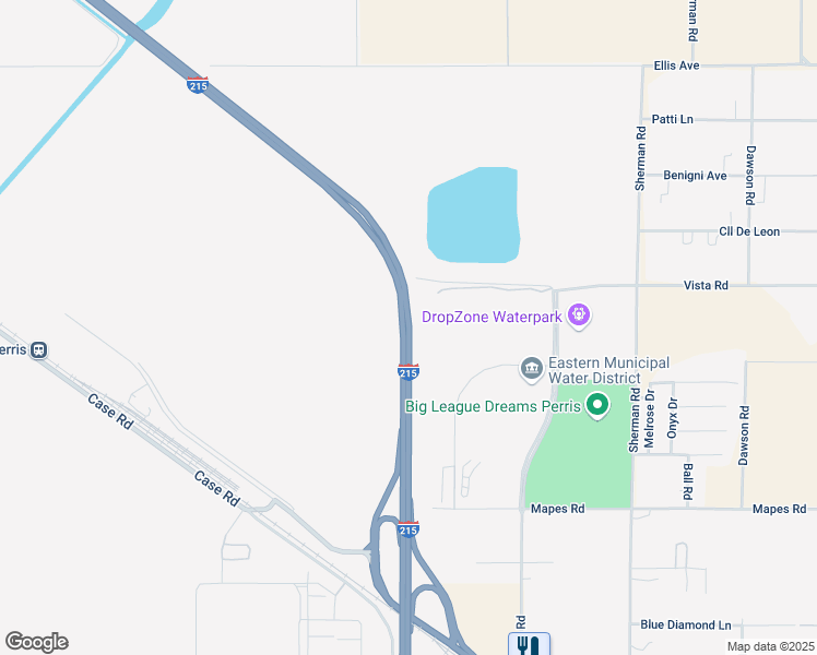 map of restaurants, bars, coffee shops, grocery stores, and more near California 74 in Romoland
