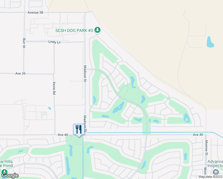 map of restaurants, bars, coffee shops, grocery stores, and more near 81283 Calle Teneria in Indio