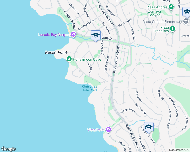 map of restaurants, bars, coffee shops, grocery stores, and more near 2908 Paseo Del Mar in Palos Verdes Estates