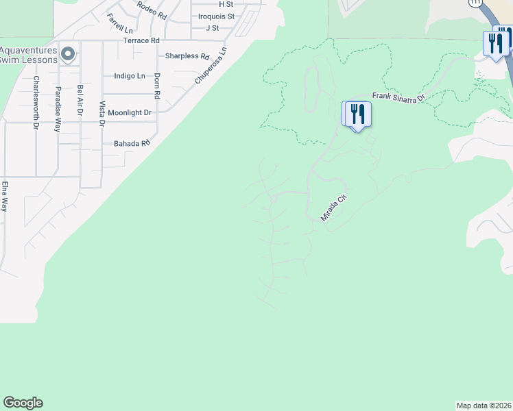 map of restaurants, bars, coffee shops, grocery stores, and more near 28 Stone Cliff in Rancho Mirage