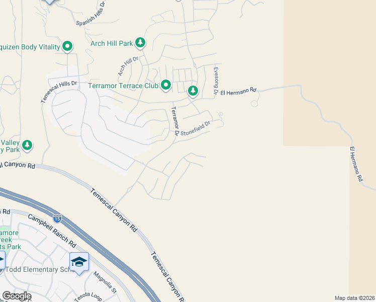 map of restaurants, bars, coffee shops, grocery stores, and more near 24548 Acadia Drive in Corona