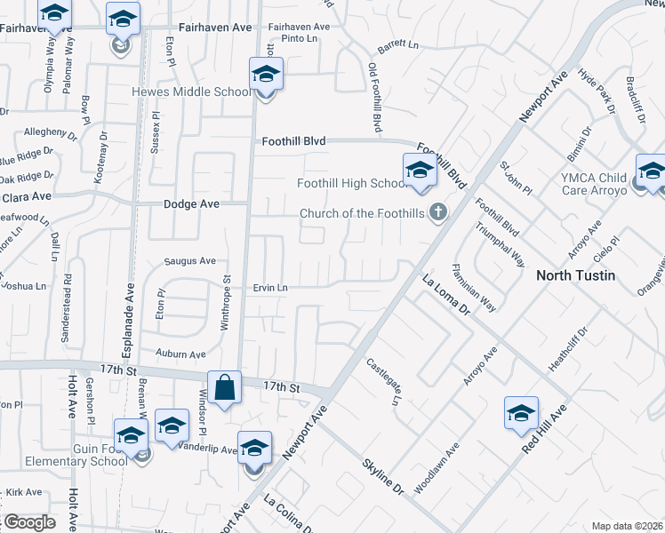 map of restaurants, bars, coffee shops, grocery stores, and more near 13722 Judy Anne Lane in North Tustin
