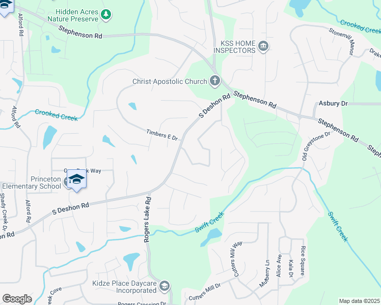 map of restaurants, bars, coffee shops, grocery stores, and more near 1028 Leslie Place in Lithonia