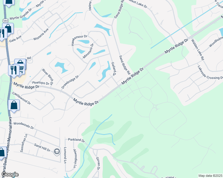 map of restaurants, bars, coffee shops, grocery stores, and more near 130 Vassal Court in Conway