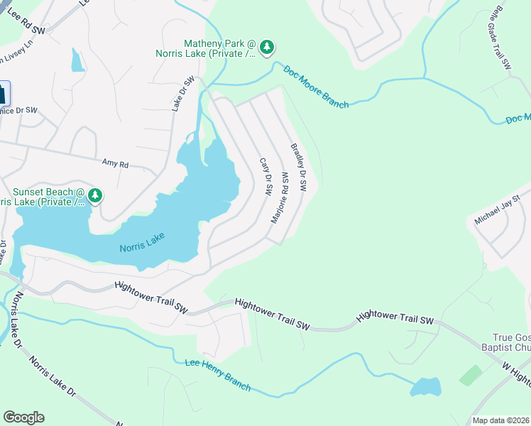 map of restaurants, bars, coffee shops, grocery stores, and more near 4428 Cary Drive Southwest in Snellville