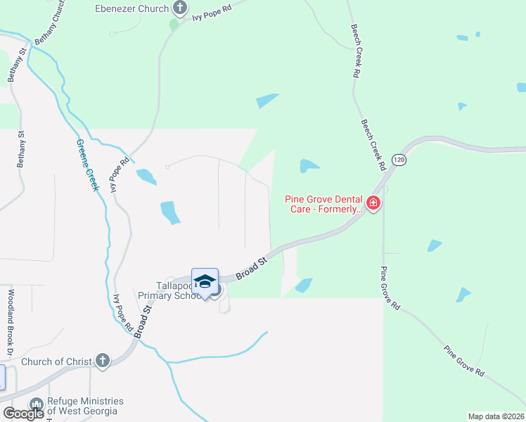 map of restaurants, bars, coffee shops, grocery stores, and more near 54 Highland Drive in Tallapoosa