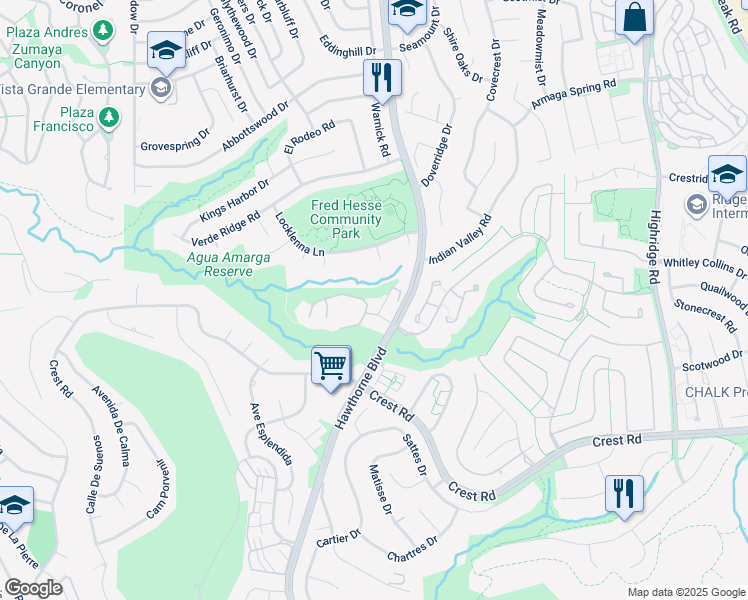 map of restaurants, bars, coffee shops, grocery stores, and more near 29707 Island View Drive in Rancho Palos Verdes