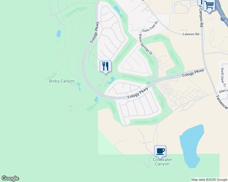 map of restaurants, bars, coffee shops, grocery stores, and more near 9181 Pioneer Lane in Corona
