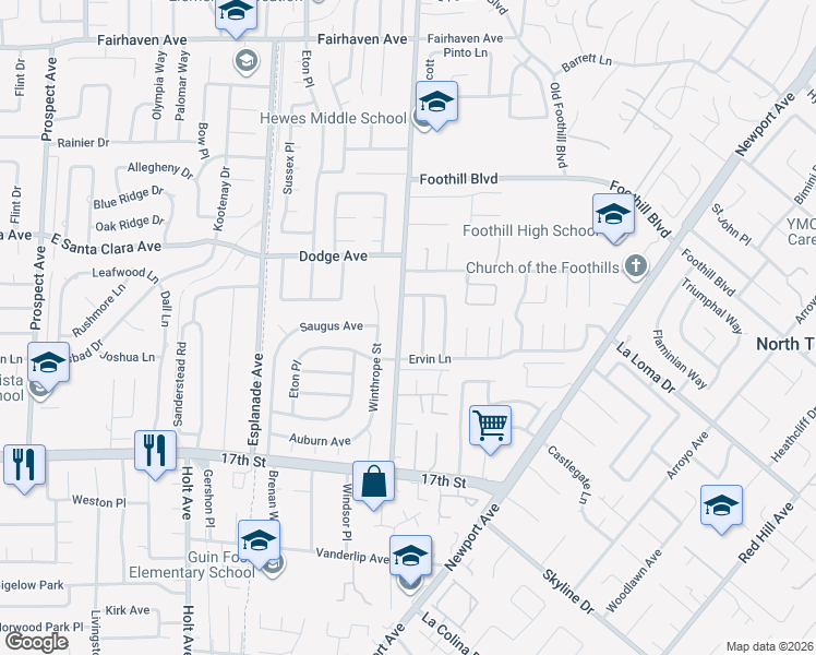 map of restaurants, bars, coffee shops, grocery stores, and more near 13731 Lindale Lane in Santa Ana