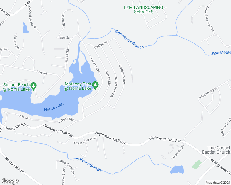 map of restaurants, bars, coffee shops, grocery stores, and more near 4364 Marjorie Road Southwest in Snellville