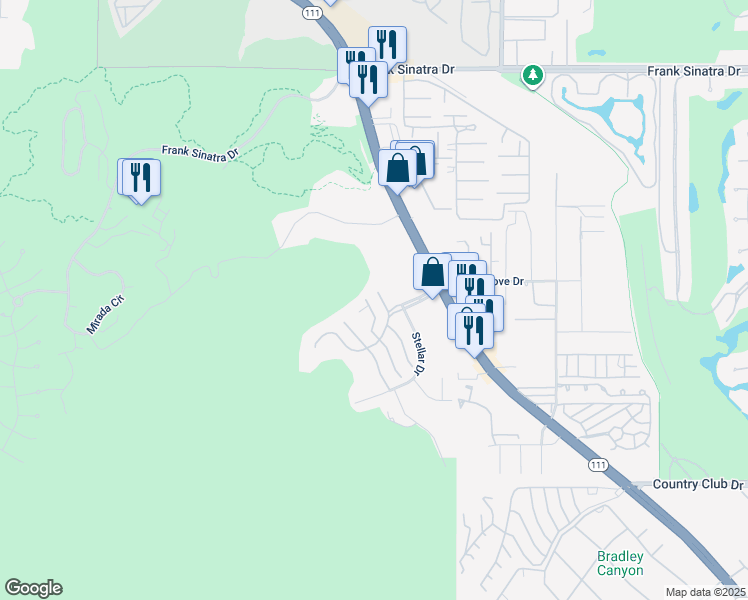 map of restaurants, bars, coffee shops, grocery stores, and more near 23 Alta Vista in Rancho Mirage