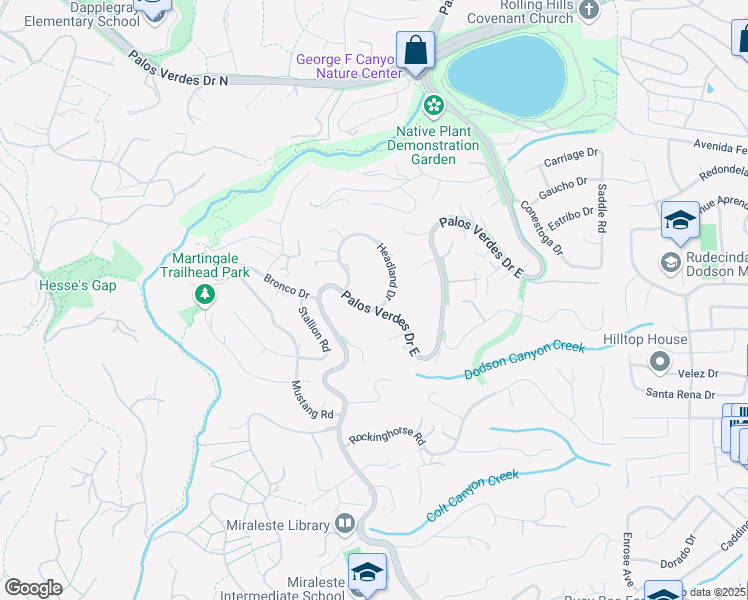map of restaurants, bars, coffee shops, grocery stores, and more near 2 Headland Drive in Rancho Palos Verdes
