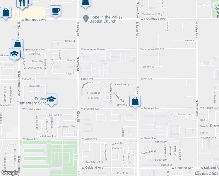 map of restaurants, bars, coffee shops, grocery stores, and more near 1053 Mountain View Drive in Hemet