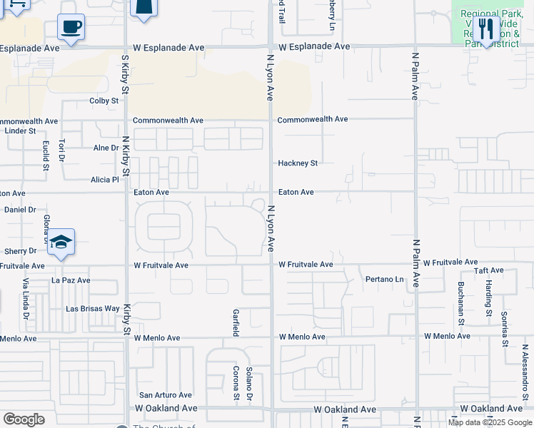 map of restaurants, bars, coffee shops, grocery stores, and more near 1074 Merrill Circle in Hemet