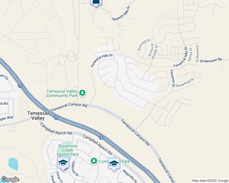 map of restaurants, bars, coffee shops, grocery stores, and more near 24495 Overlook Drive in Corona