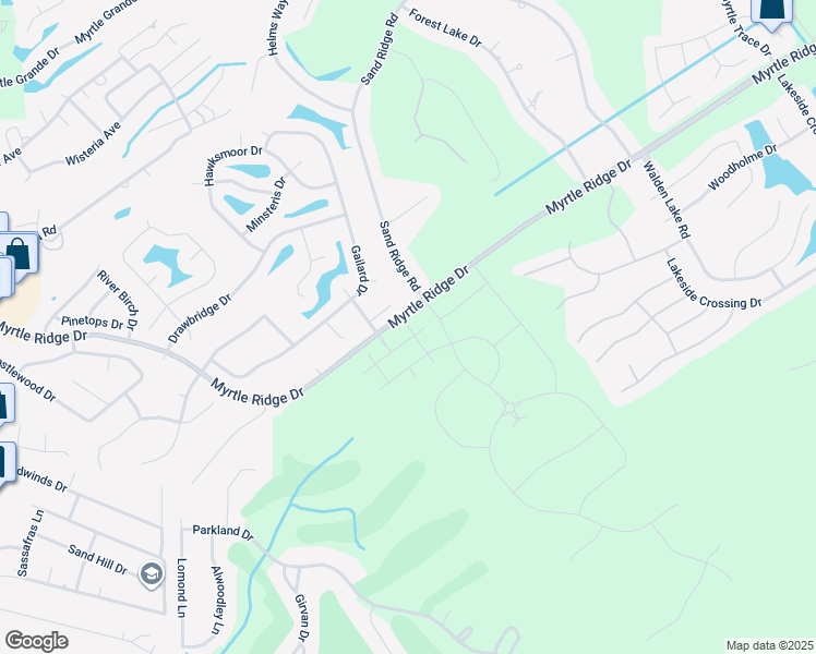 map of restaurants, bars, coffee shops, grocery stores, and more near 112 Peninsula Court in Conway