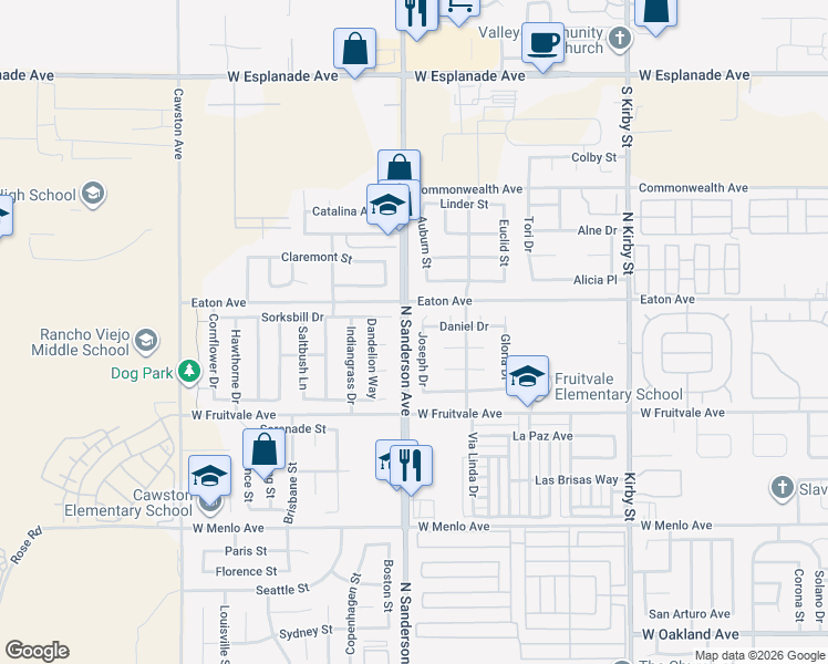 map of restaurants, bars, coffee shops, grocery stores, and more near 1051 Joseph Drive in Hemet