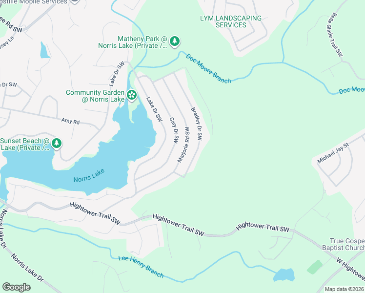 map of restaurants, bars, coffee shops, grocery stores, and more near 4357 Marjorie Road Southwest in Snellville