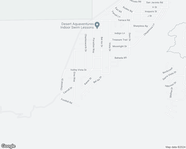 map of restaurants, bars, coffee shops, grocery stores, and more near 68125 Valley Vista Drive in Cathedral City