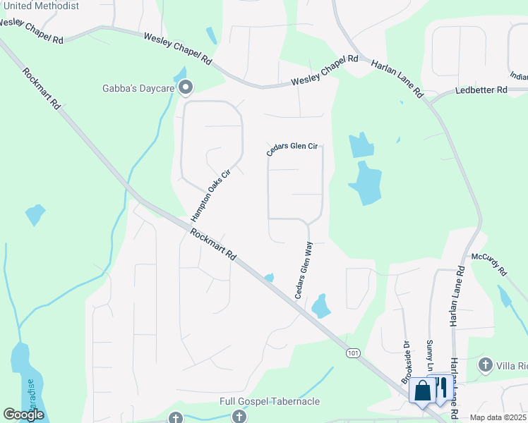 map of restaurants, bars, coffee shops, grocery stores, and more near 245 Cedars Glen Circle in Villa Rica