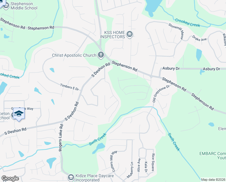 map of restaurants, bars, coffee shops, grocery stores, and more near 7050 Brecken Place in Lithonia